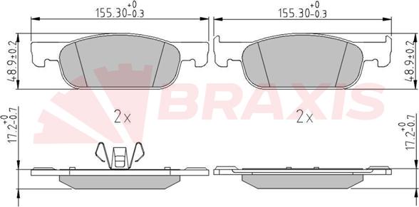 Braxis AA0675 - Kit pastiglie freno, Freno a disco autozon.pro