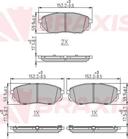 Braxis AA0676 - Kit pastiglie freno, Freno a disco autozon.pro