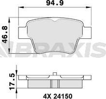 Braxis AA0048 - Kit pastiglie freno, Freno a disco autozon.pro