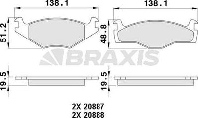 Braxis AA0065 - Kit pastiglie freno, Freno a disco autozon.pro