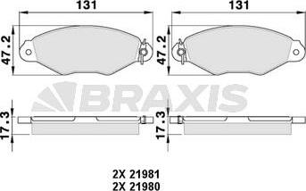 Braxis AA0014 - Kit pastiglie freno, Freno a disco autozon.pro