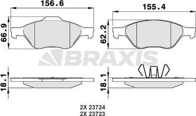 Braxis AA0010 - Kit pastiglie freno, Freno a disco autozon.pro