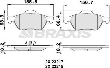 Braxis AA0080 - Kit pastiglie freno, Freno a disco autozon.pro