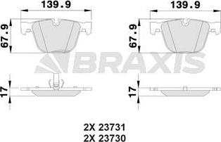 Braxis AA0194 - Kit pastiglie freno, Freno a disco autozon.pro