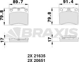 Braxis AA0152 - Kit pastiglie freno, Freno a disco autozon.pro