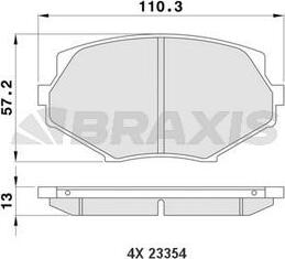 Braxis AA0168 - Kit pastiglie freno, Freno a disco autozon.pro