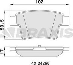 Braxis AA0162 - Kit pastiglie freno, Freno a disco autozon.pro