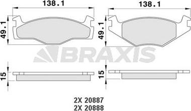 Braxis AA0167 - Kit pastiglie freno, Freno a disco autozon.pro