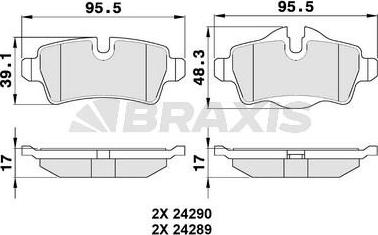 Braxis AA0101 - Kit pastiglie freno, Freno a disco autozon.pro