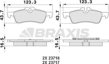 Braxis AA0115 - Kit pastiglie freno, Freno a disco autozon.pro