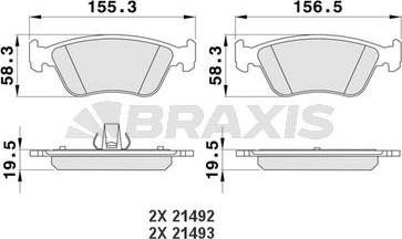 Braxis AA0186 - Kit pastiglie freno, Freno a disco autozon.pro