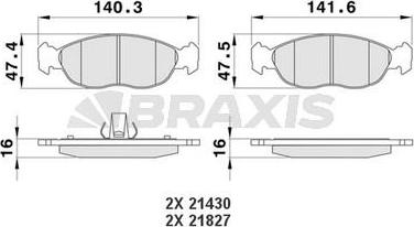 Braxis AA0187 - Kit pastiglie freno, Freno a disco autozon.pro