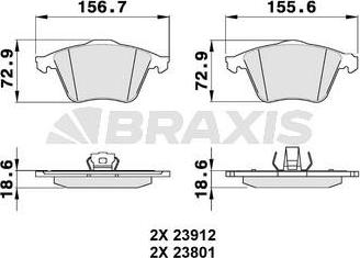 Braxis AA0136 - Kit pastiglie freno, Freno a disco autozon.pro