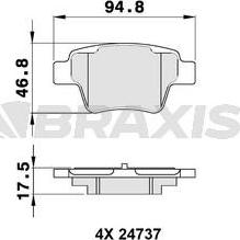 Braxis AA0138 - Kit pastiglie freno, Freno a disco autozon.pro