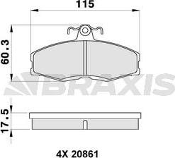 Braxis AA0129 - Kit pastiglie freno, Freno a disco autozon.pro