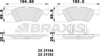 Braxis AA0123 - Kit pastiglie freno, Freno a disco autozon.pro