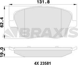 Braxis AA0127 - Kit pastiglie freno, Freno a disco autozon.pro