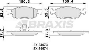 Braxis AA0178 - Kit pastiglie freno, Freno a disco autozon.pro