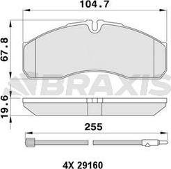 Braxis AA0398 - Kit pastiglie freno, Freno a disco autozon.pro