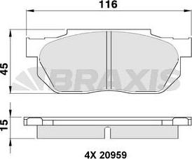 Braxis AA0349 - Kit pastiglie freno, Freno a disco autozon.pro