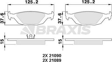 Braxis AA0344 - Kit pastiglie freno, Freno a disco autozon.pro