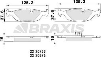 Braxis AA0361 - Kit pastiglie freno, Freno a disco autozon.pro