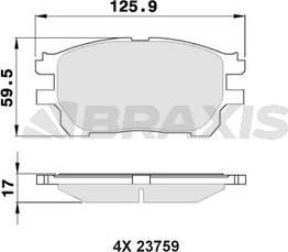 Braxis AA0368 - Kit pastiglie freno, Freno a disco autozon.pro