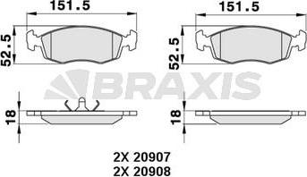 Braxis AA0300 - Kit pastiglie freno, Freno a disco autozon.pro