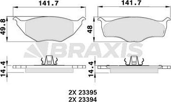 Braxis AA0326 - Kit pastiglie freno, Freno a disco autozon.pro