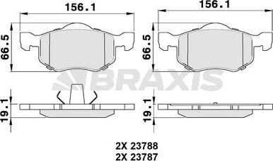 Braxis AA0327 - Kit pastiglie freno, Freno a disco autozon.pro