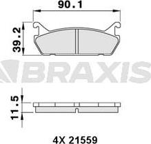 Braxis AA0296 - Kit pastiglie freno, Freno a disco autozon.pro