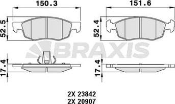 Braxis AA0242 - Kit pastiglie freno, Freno a disco autozon.pro