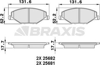 Braxis AA0258 - Kit pastiglie freno, Freno a disco autozon.pro