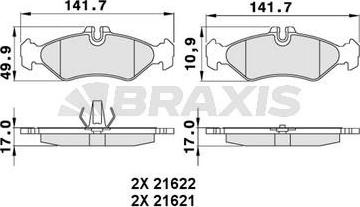 Braxis AA0253 - Kit pastiglie freno, Freno a disco autozon.pro