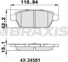 Braxis AA0289 - Kit pastiglie freno, Freno a disco autozon.pro