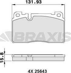 Braxis AA0286 - Kit pastiglie freno, Freno a disco autozon.pro