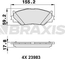 Braxis AA0282 - Kit pastiglie freno, Freno a disco autozon.pro