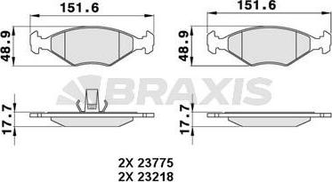 Braxis AA0287 - Kit pastiglie freno, Freno a disco autozon.pro