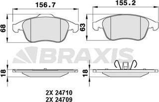 Braxis AA0222 - Kit pastiglie freno, Freno a disco autozon.pro