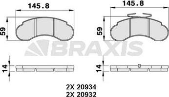 Braxis AA0279 - Kit pastiglie freno, Freno a disco autozon.pro