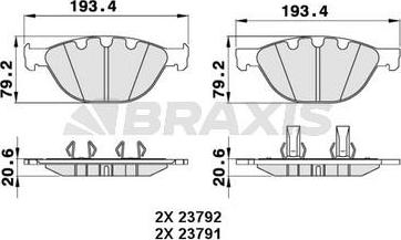 Braxis AA0270 - Kit pastiglie freno, Freno a disco autozon.pro