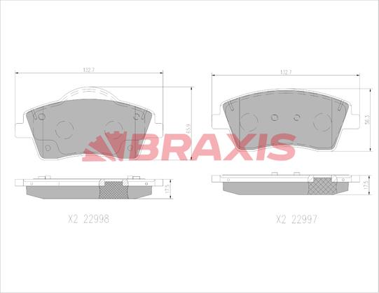 Braxis AA0769 - Kit pastiglie freno, Freno a disco autozon.pro