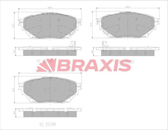 Braxis AA0764 - Kit pastiglie freno, Freno a disco autozon.pro