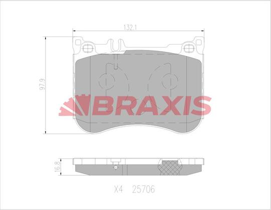 Braxis AA0765 - Kit pastiglie freno, Freno a disco autozon.pro