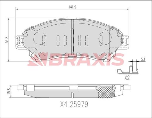 Braxis AA0735 - Kit pastiglie freno, Freno a disco autozon.pro