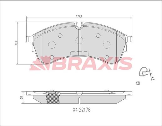 Braxis AA0720 - Kit pastiglie freno, Freno a disco autozon.pro