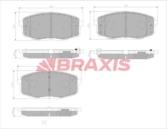 Braxis AA0771 - Kit pastiglie freno, Freno a disco autozon.pro