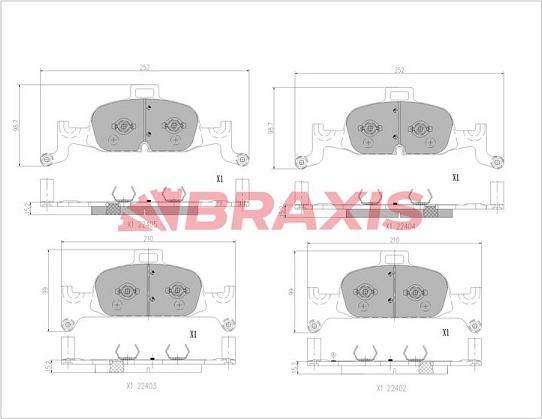 Braxis AA0773 - Kit pastiglie freno, Freno a disco autozon.pro