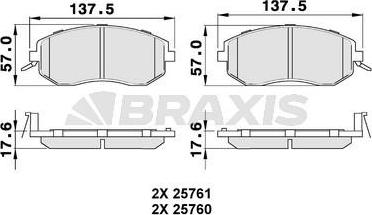 Braxis AB0491 - Kit pastiglie freno, Freno a disco autozon.pro