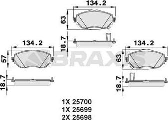 Braxis AB0493 - Kit pastiglie freno, Freno a disco autozon.pro